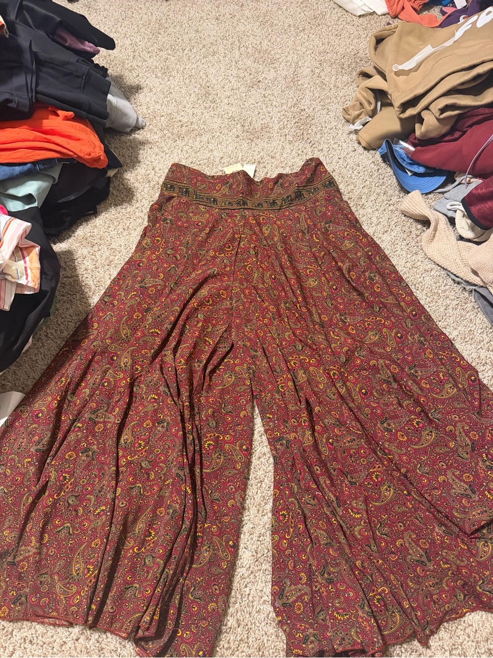 Raga by anthropologie Wide-Leg Floral Palazzo Pants - Rust - Picture 2 of 4